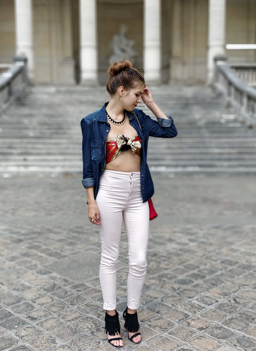 tenue 19 janvier mode ootd chemise en jean - C'est décidé : j'ose !