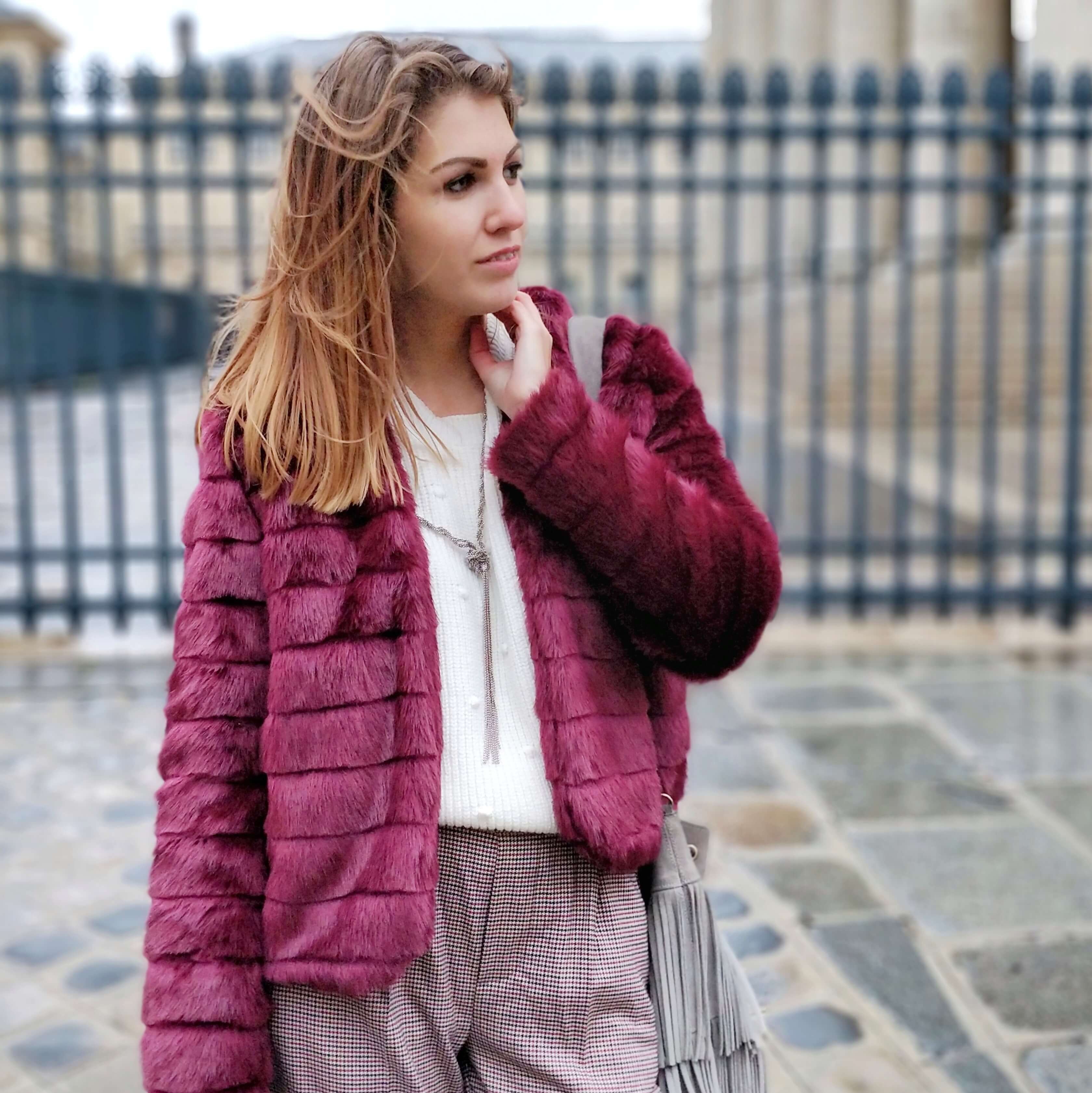 détails blog idée tenue hiver 19 janvier - L'hiver en fausse fourrure