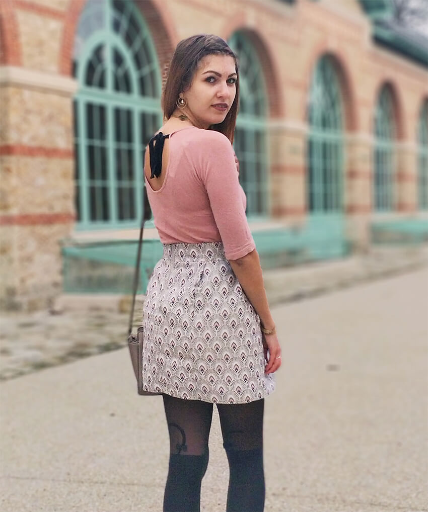 blog mode tenue jupe rose graphique - C'est encore plus beau quand c'est fait main