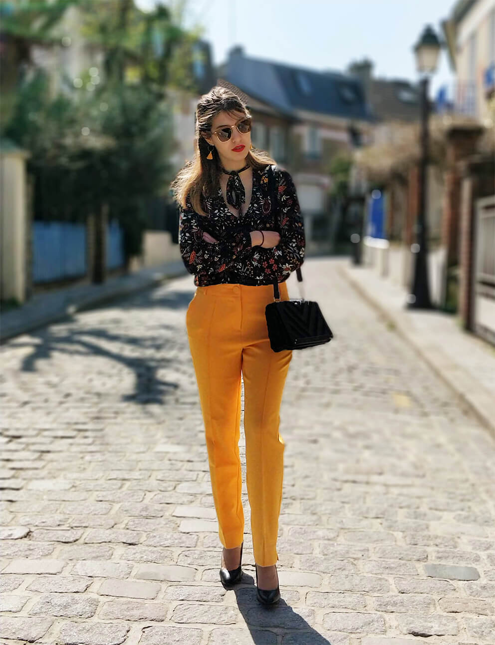 blog mode tenue pantalon jaune printemps - Du bonheur et de la couleur
