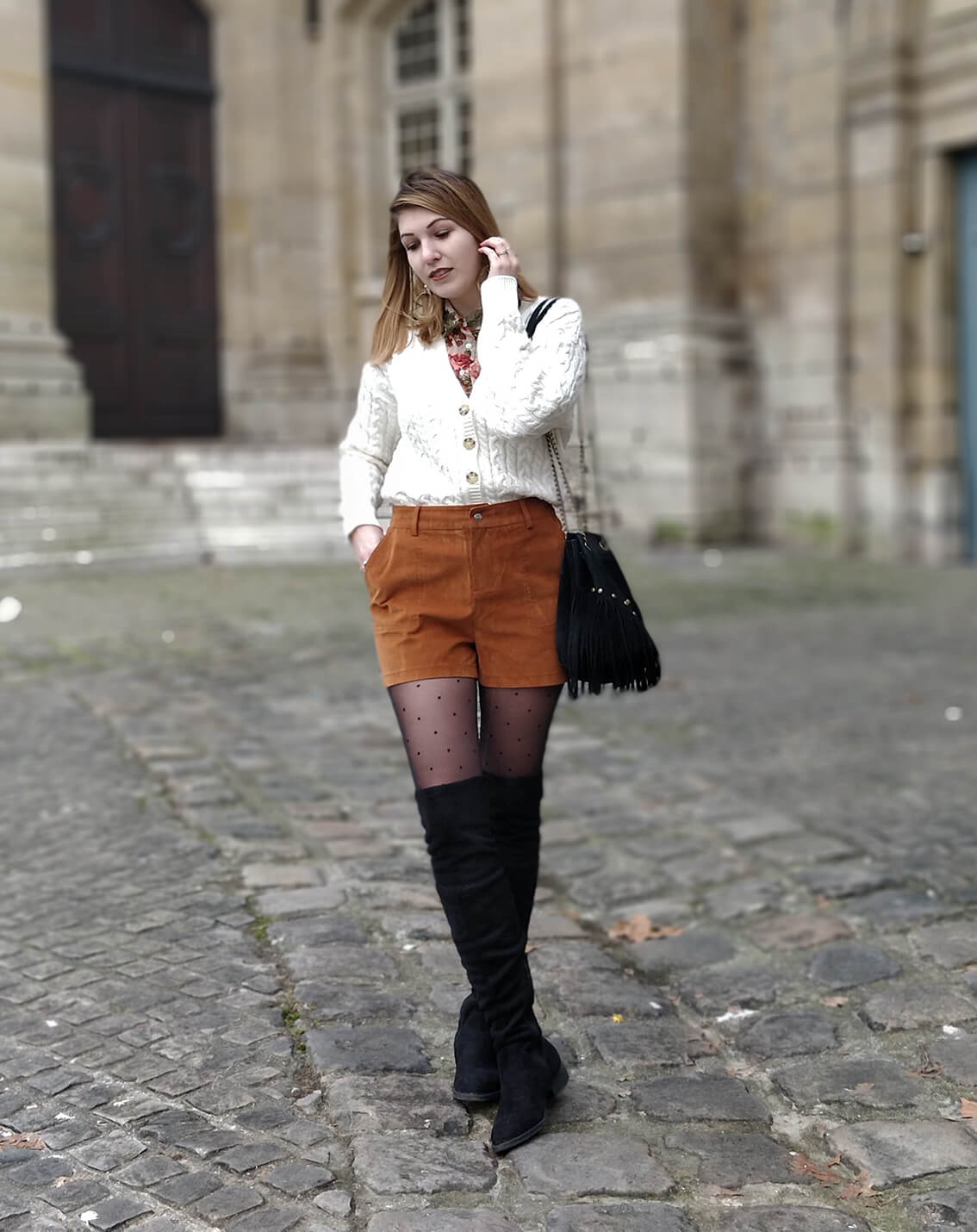 tenue blog 19 janvier short suédine - L'amour des shorts en hiver