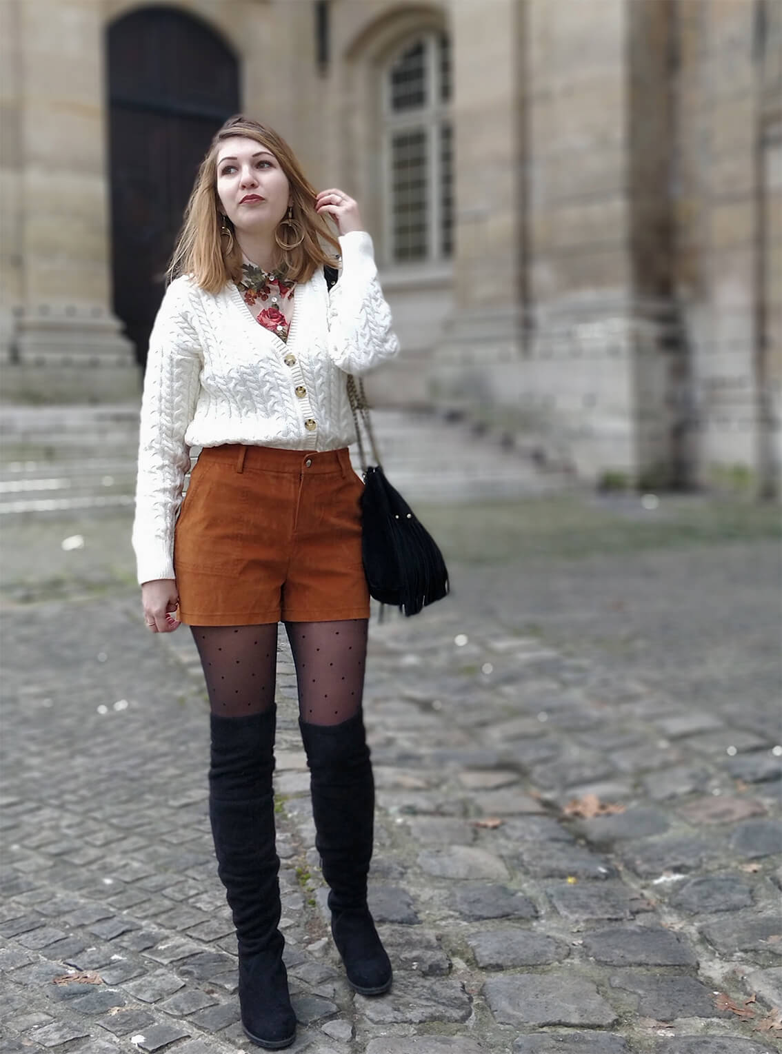 tenue blog short suédine - L'amour des shorts en hiver